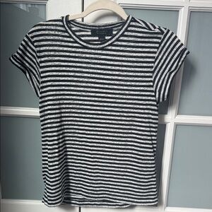 All Saints Monochrome Striped Top